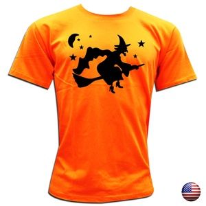 HALLOWEEN FLYING WITCH NIGHT MEN'S T-SHIRT